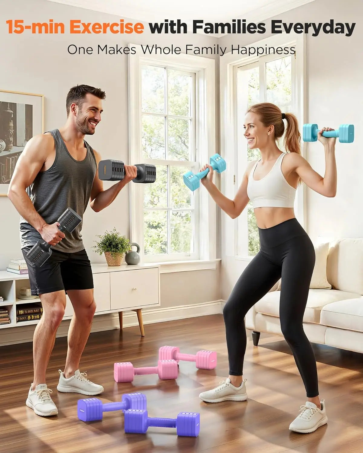 FED Fitness FEIERDUN 5-in-1 Adjustable Dumbbells Set For Home Gym