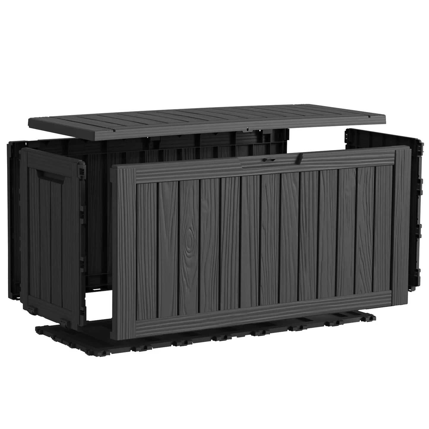 Outdoor Resin Storage Box With Wheels Lockable Patio Garden Container