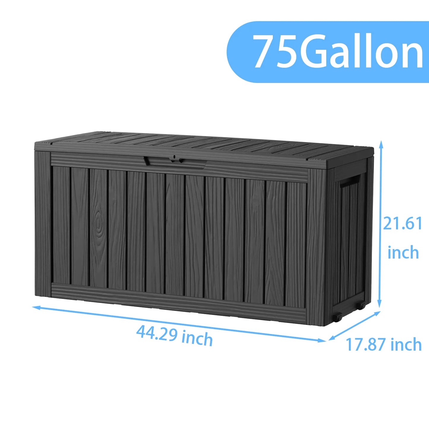 Outdoor Resin Storage Box With Wheels Lockable Patio Garden Container