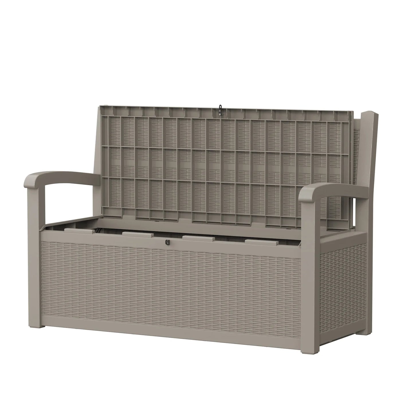 Weatherproof Outdoor Storage Bench With Rattan Look And Storage Box