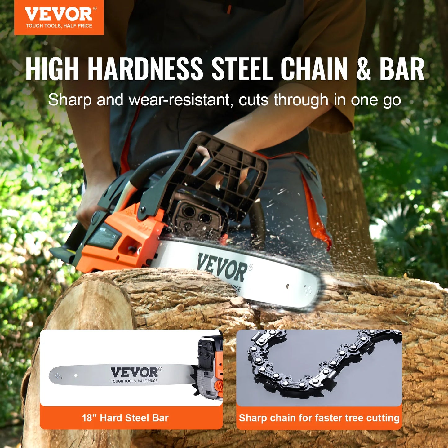 Succebuy 52CC Portable Gas Chainsaw For Professional Garden Forestry Cutting