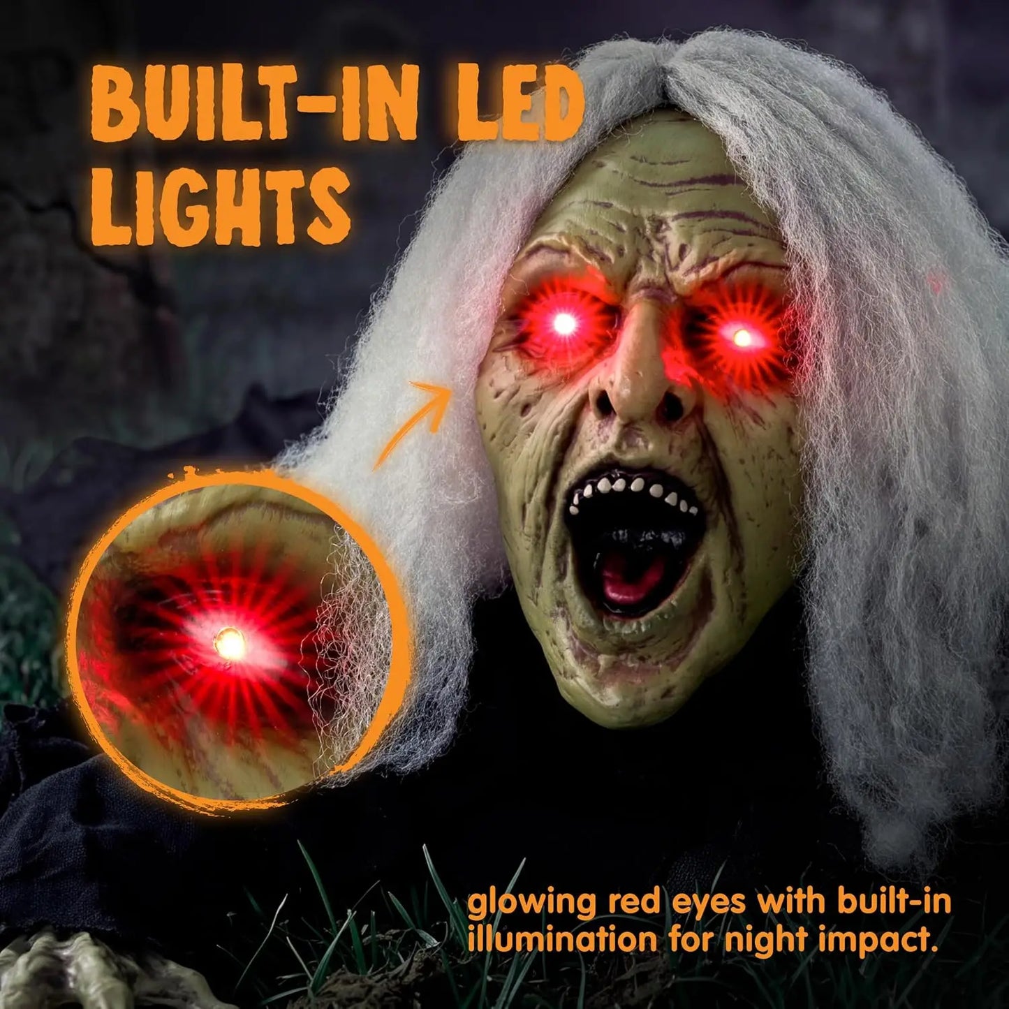 Joyfy Outdoor Zombie Halloween Prop With Sound And Lighted Eyes