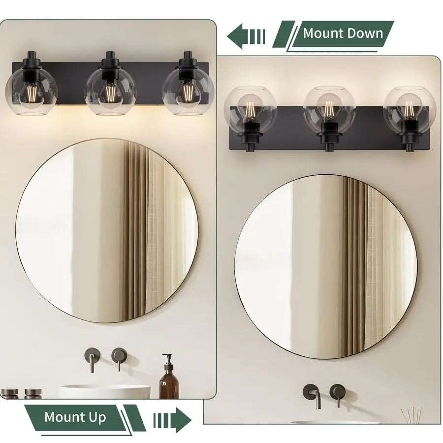 Three Light Modern Vanity Lights For Bathroom Contemporary Style