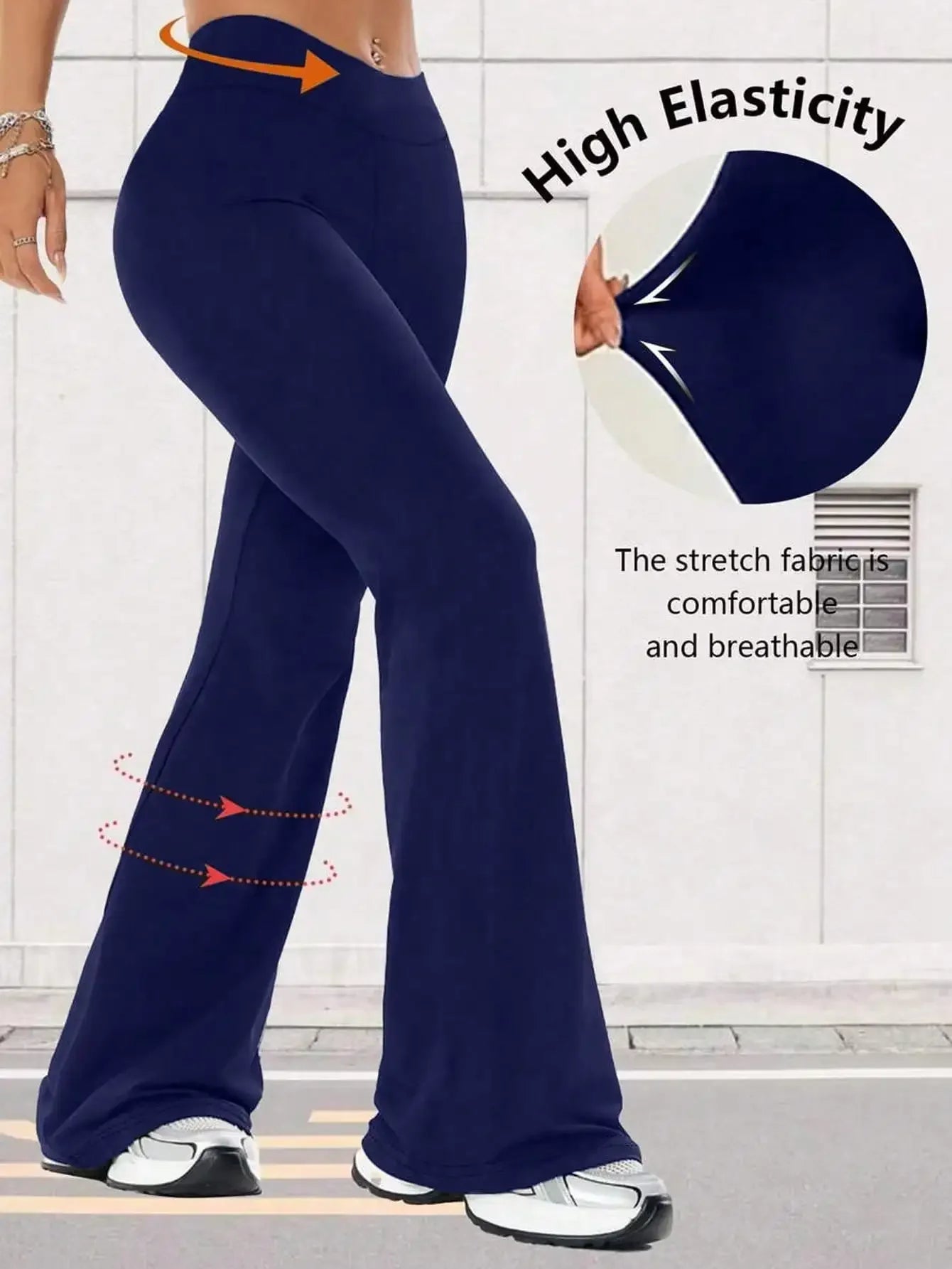 Women's High Waist Flare Yoga Pants With Wide Leg Comfort