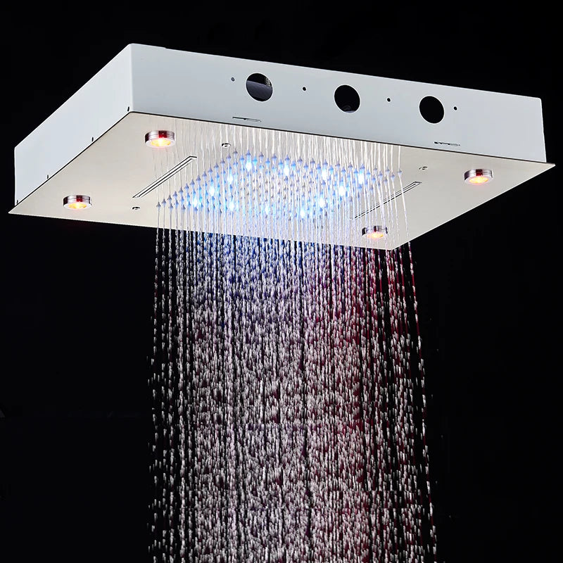 Rozin LED Shower Head 304SUS Ceiling Mounted Rain And Waterfall