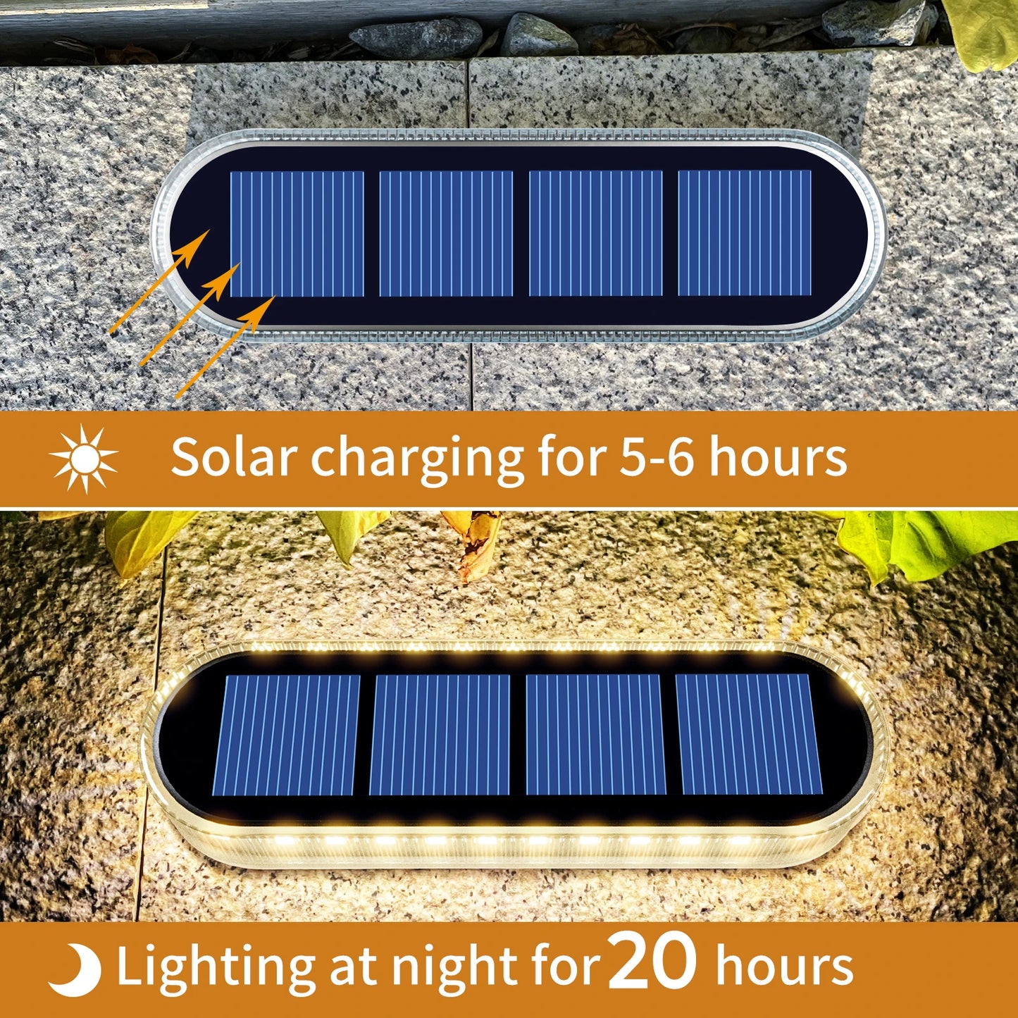 Solar Deck Lights IP68 Auto On Off LED Step Lights 4 Pack