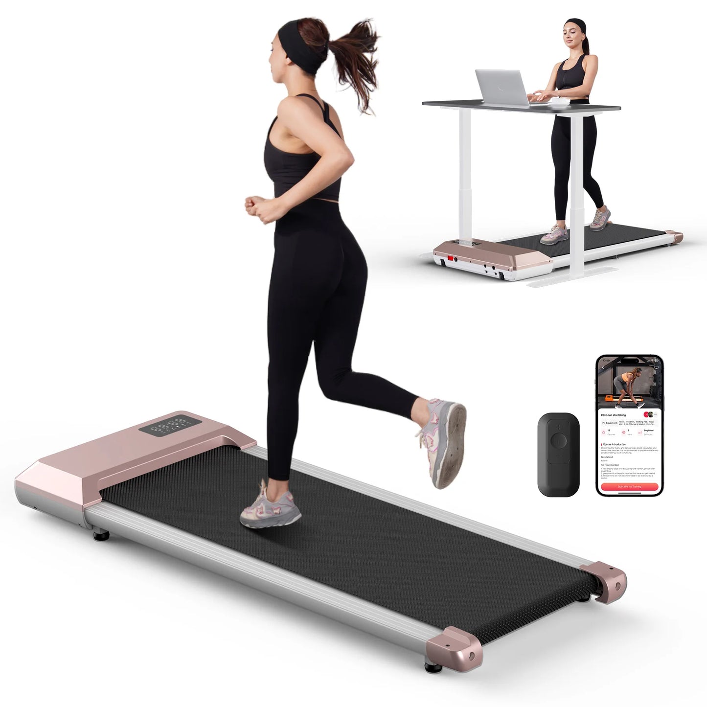 Superun 2In1 Home Treadmill 2.5HP Walking Running Fitness Machine
