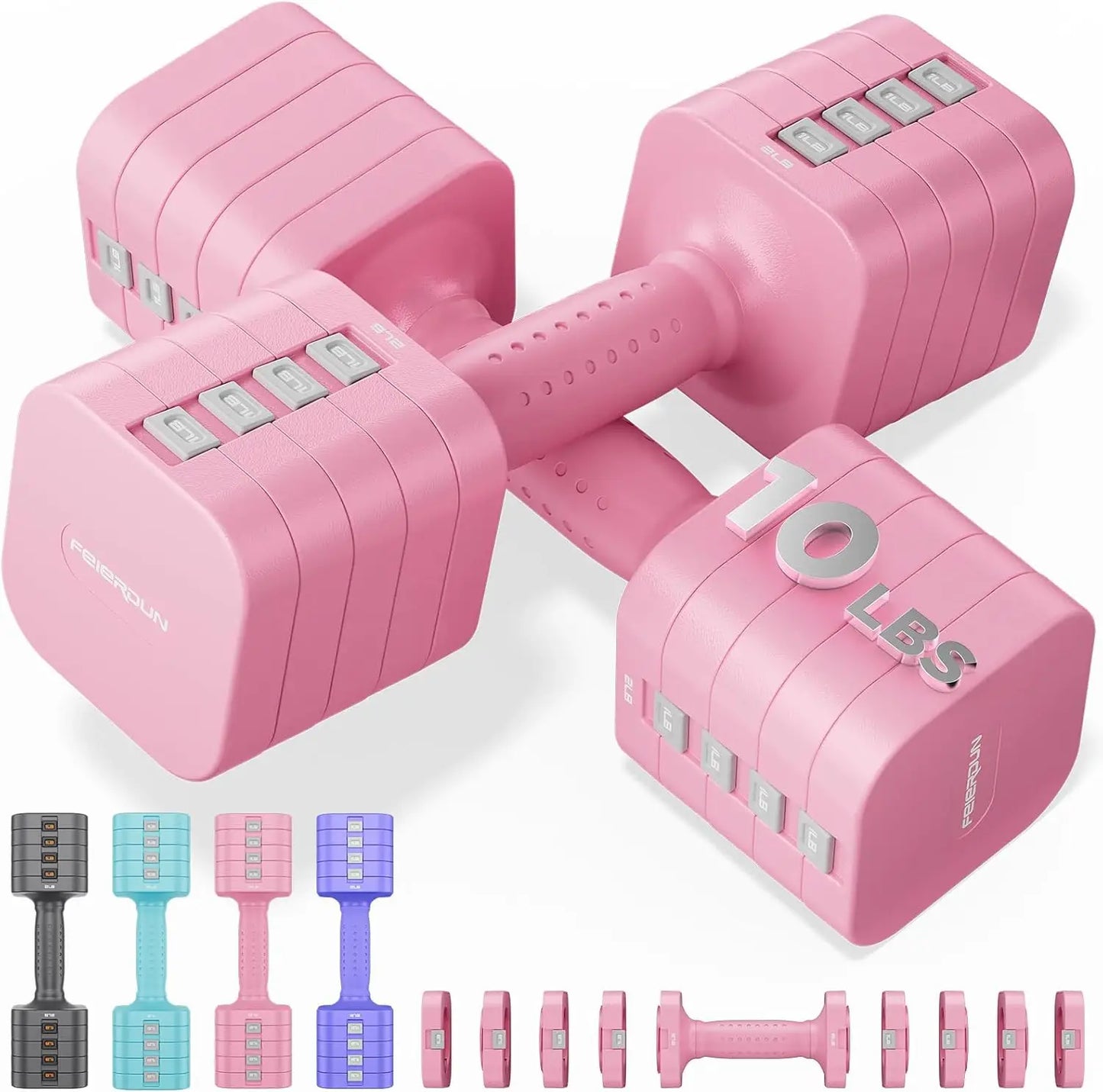 FED Fitness FEIERDUN 5-in-1 Adjustable Dumbbells Set For Home Gym