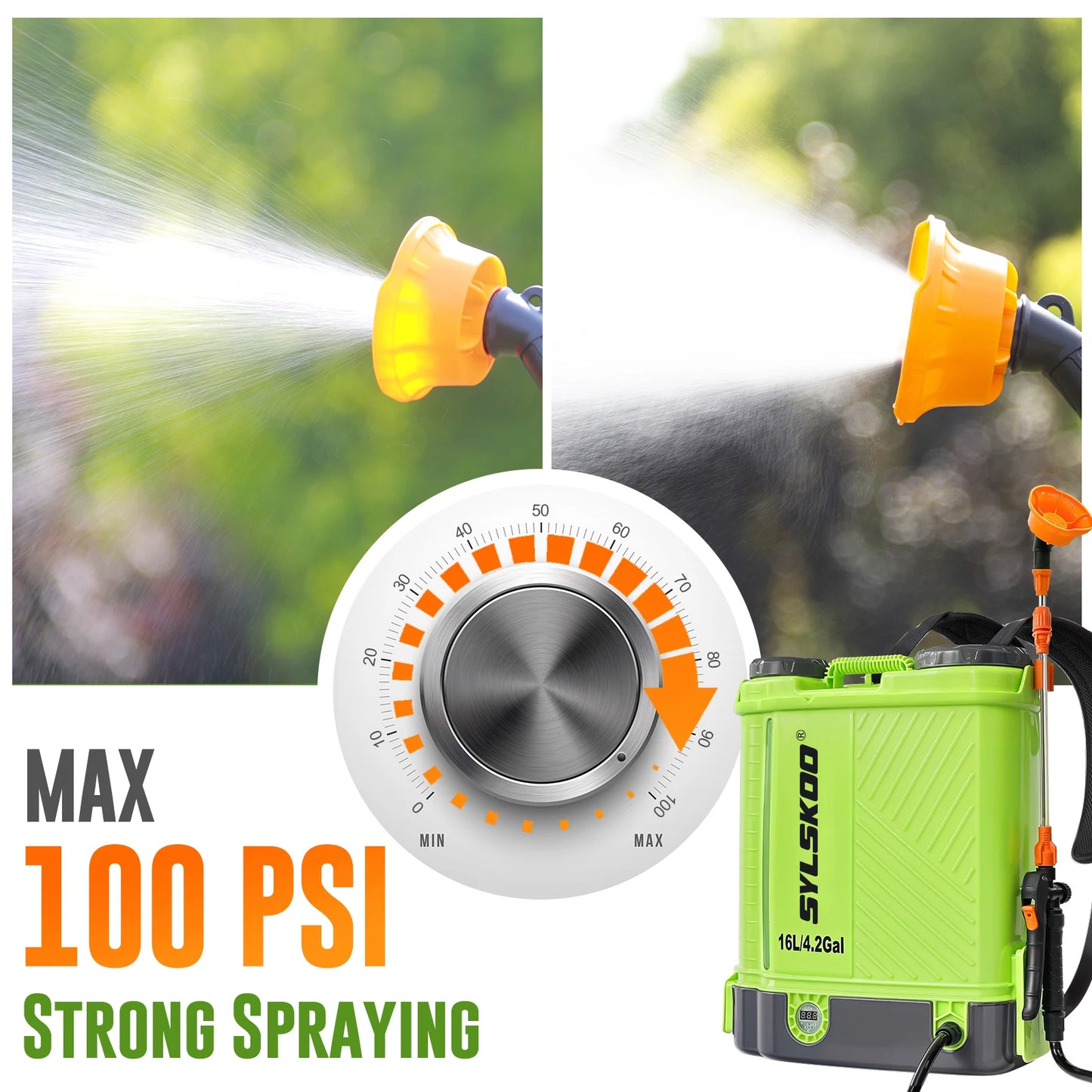 Electric Garden Sprayer With Rechargeable Battery And Multiple Nozzles