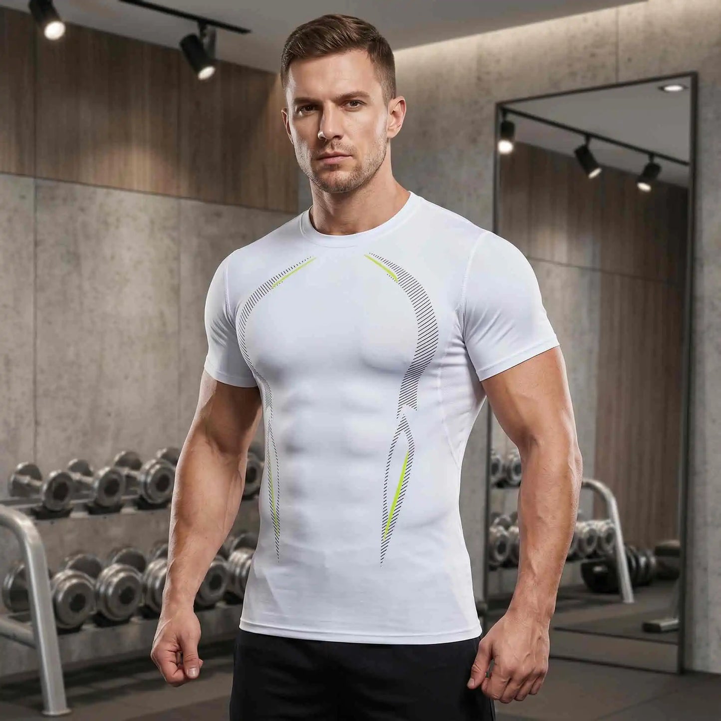 Men's Compression Shirts 3 Pack Short Sleeve Baselayer Moisture Wicking