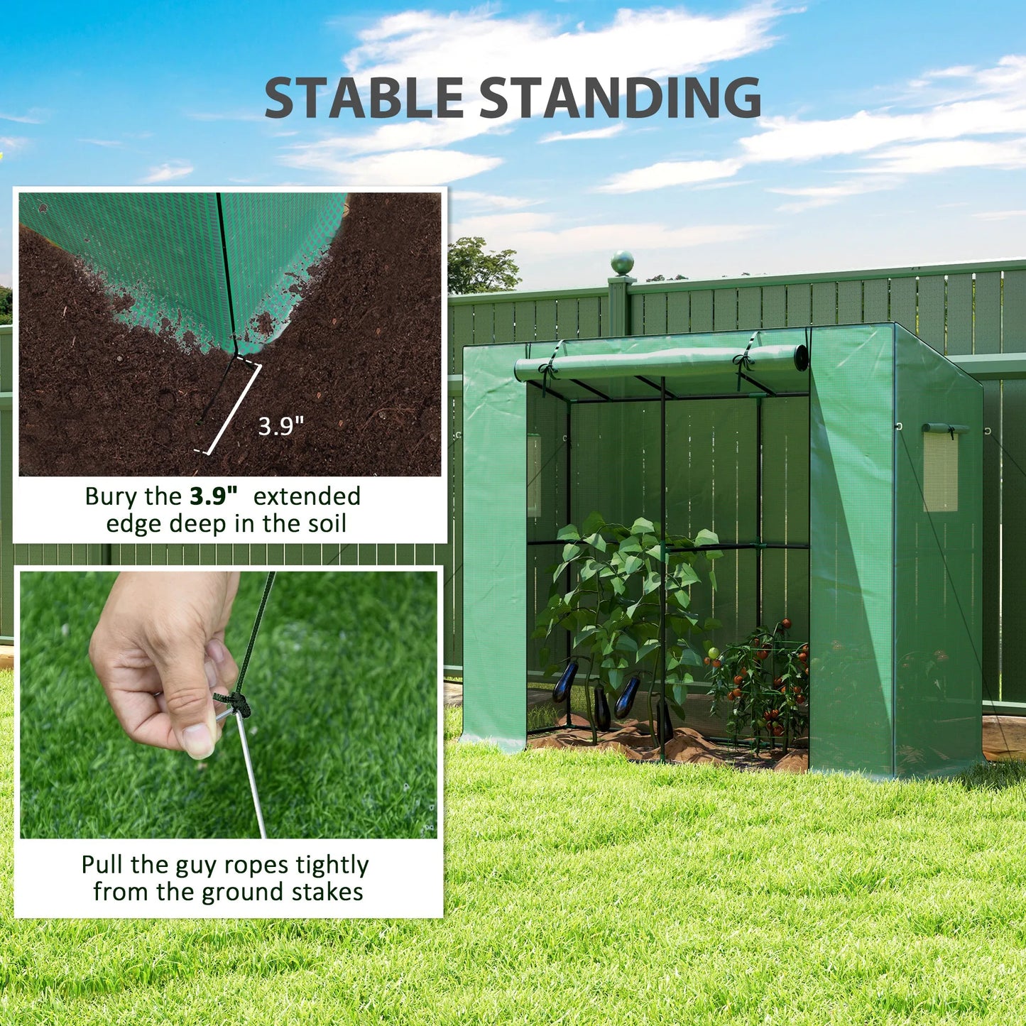 Portable Garden Greenhouse With Reinforced Frame For Plants