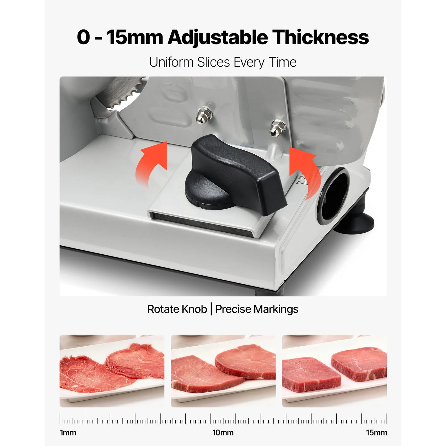SucceBuy Electric Meat Slicer Machine With Dual Adjustable Blades