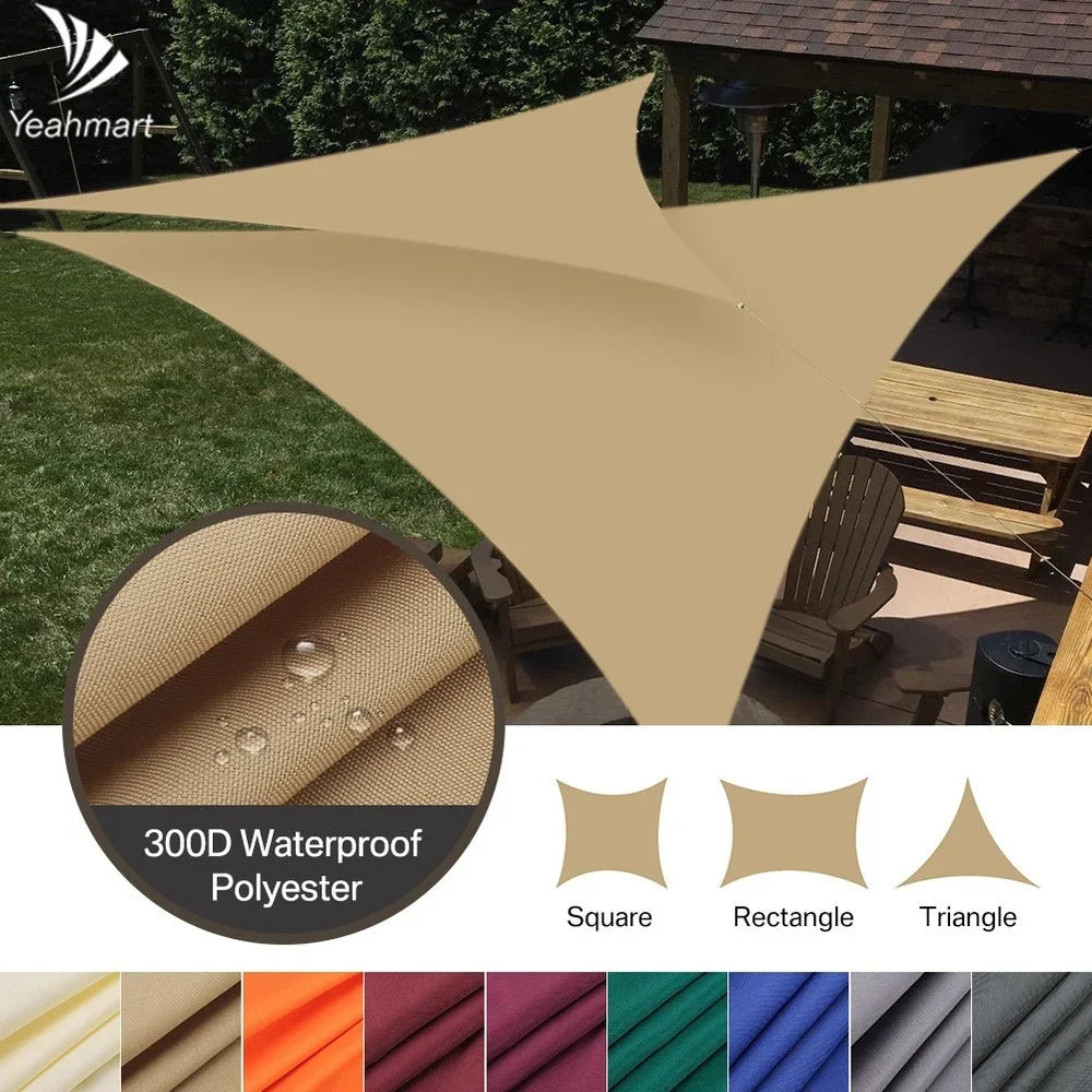 Waterproof Sun Shelter Triangle Shade Sail Canopy for Outdoor Patio