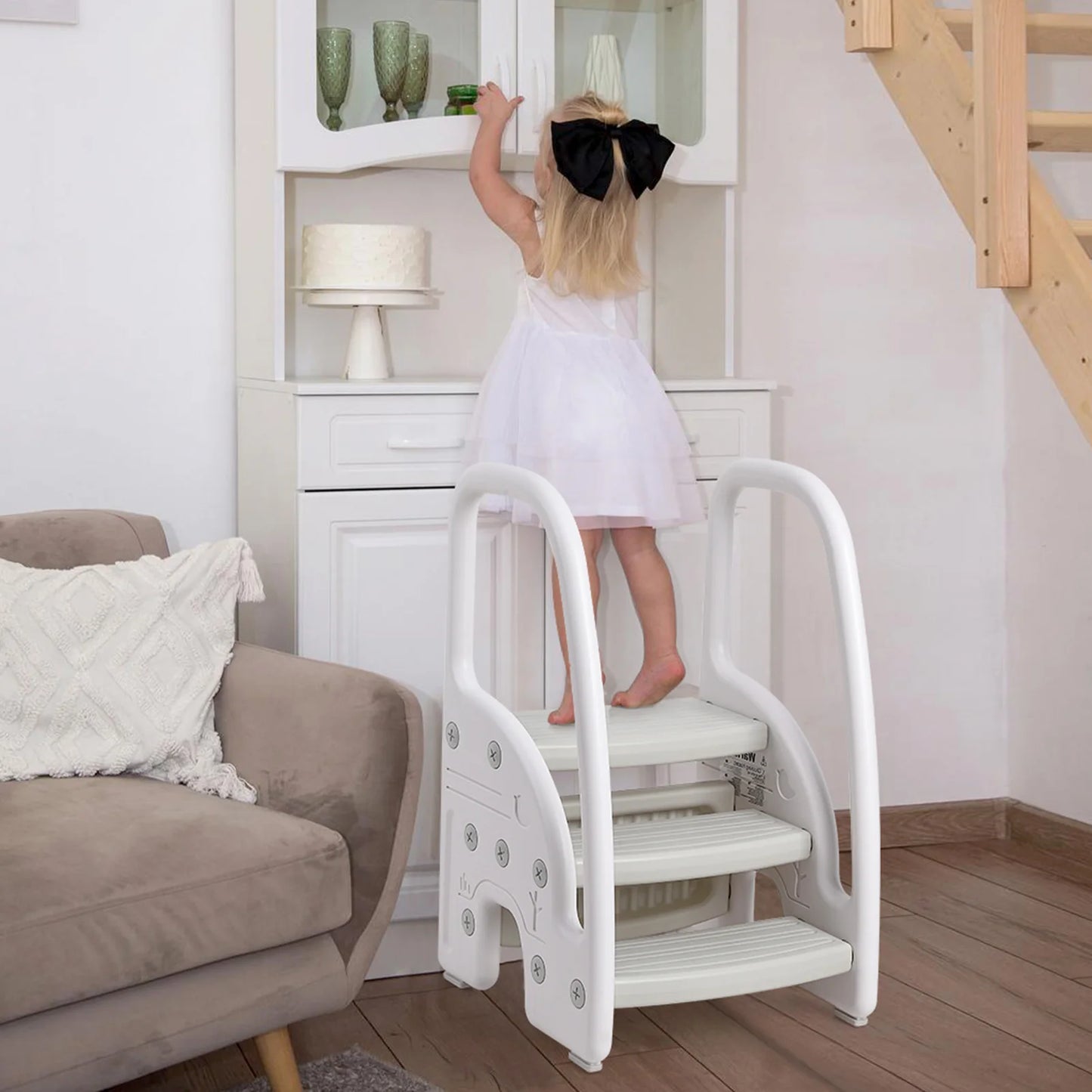 Toddler Step Stool With Handles Three Step Plastic