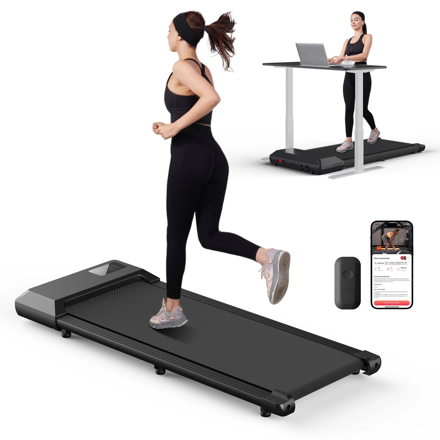 Superun 2In1 Home Treadmill 2.5HP Walking Running Fitness Machine