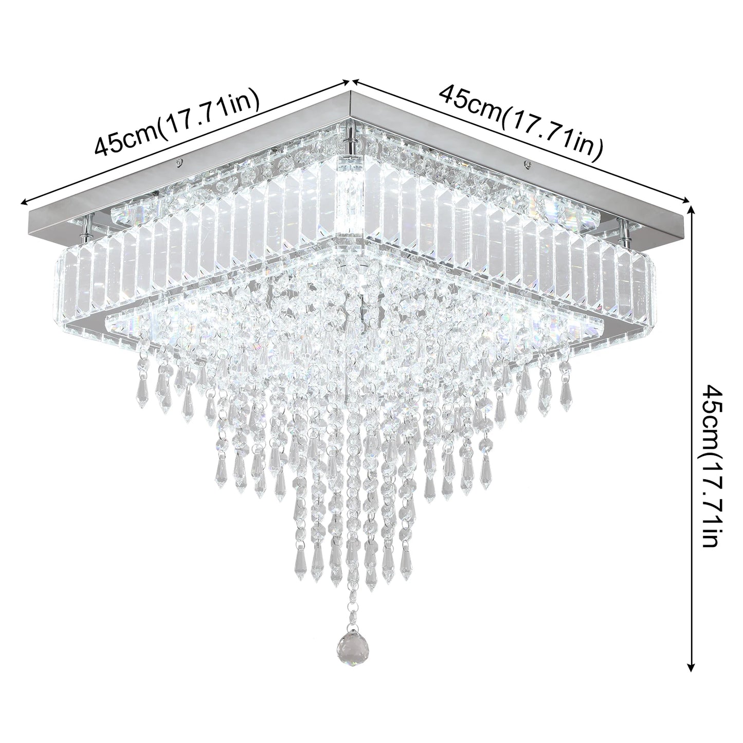 VETRULUS Modern Crystal Led Ceiling Chandelier Pendant Light