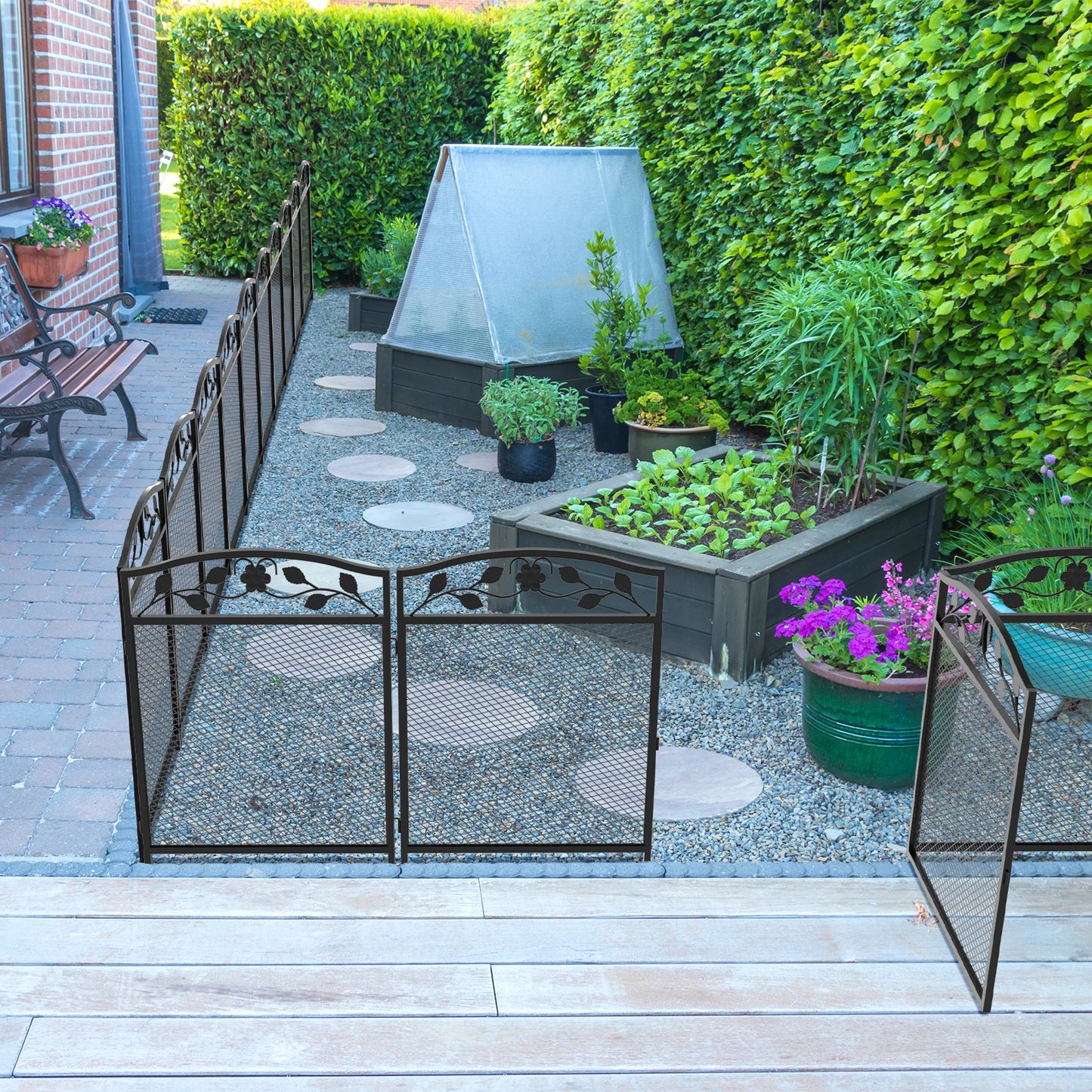 Wrought Iron Lawn Edging Border Outdoor Trellis Barrier