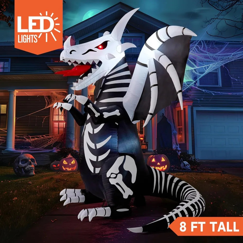 Joyfy Skeleton Dragon Halloween Inflatable Outdoor Decoration With LED Lights