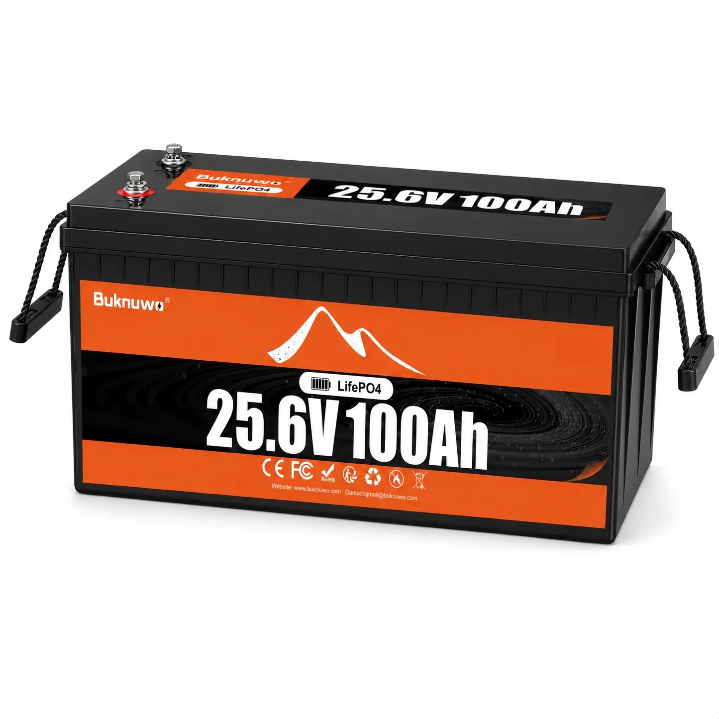 Buknuwo 24V 100Ah LiFePO4 Battery With Bluetooth And 100A BMS