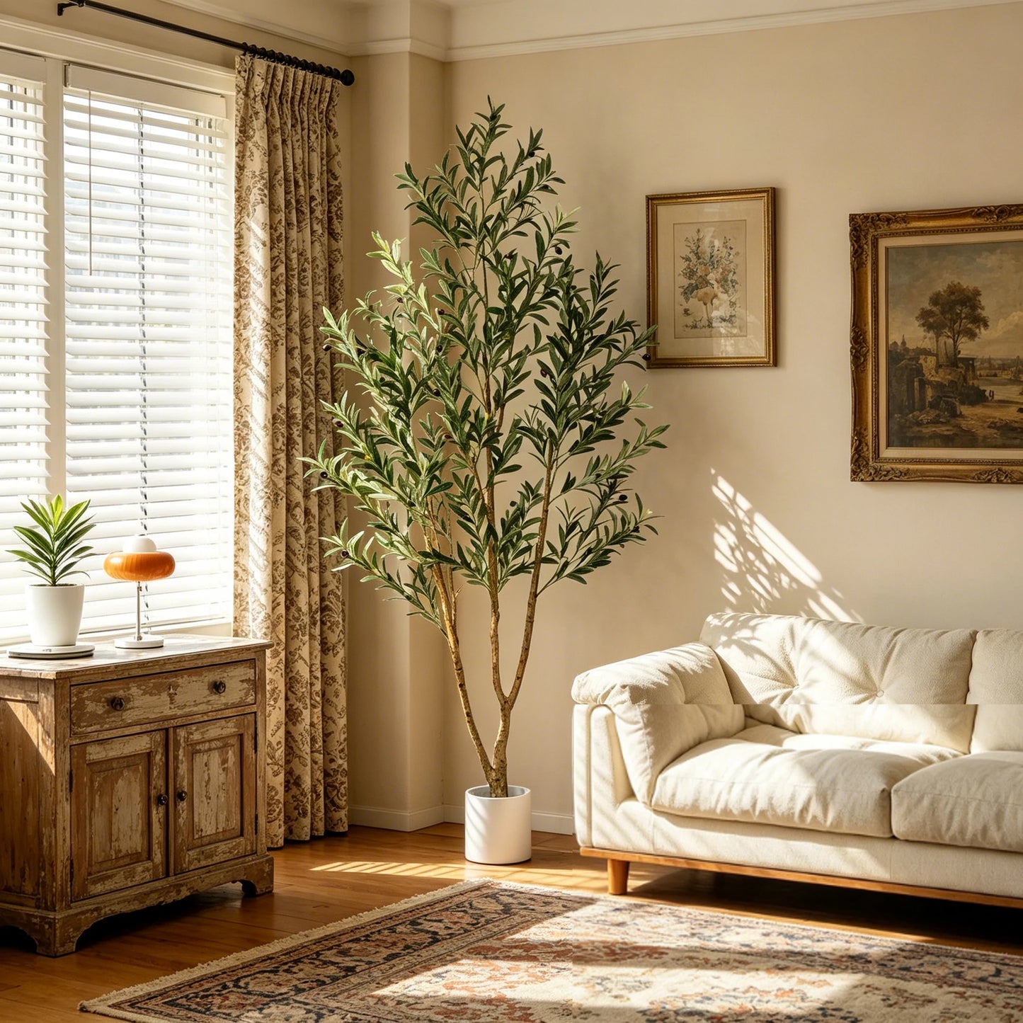 Olitree CN Olive Tree Artificial Indoor Outdoor With White Planter