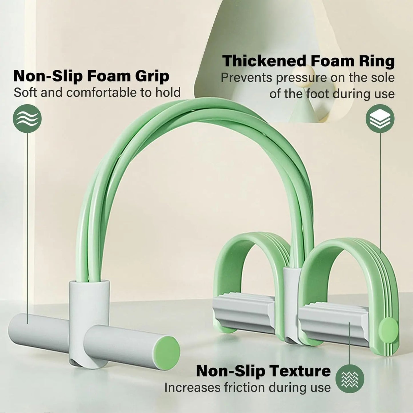 Natural Rubber Pedal Resistance Bands With Handles Set