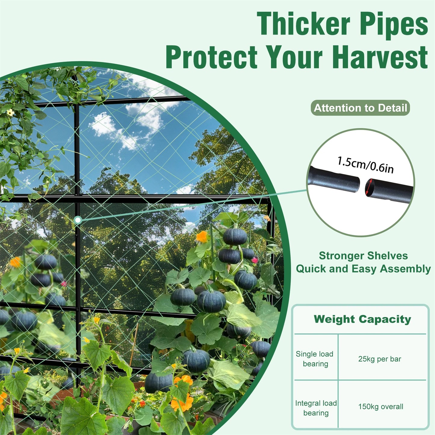 U Shaped Garden Cucumber Trellis For Climbing Plants