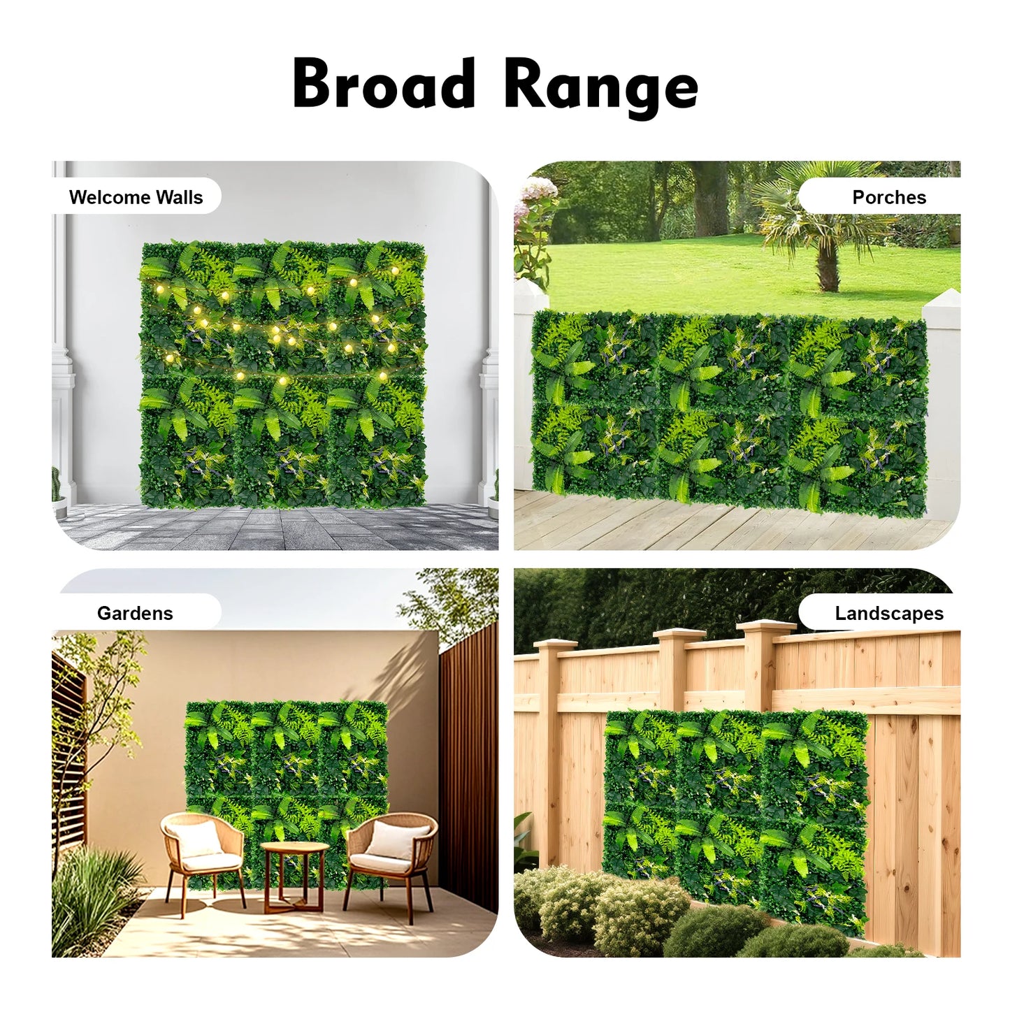 6-Piece Artificial Grass Backdrop Panels for Indoor Outdoor Decor