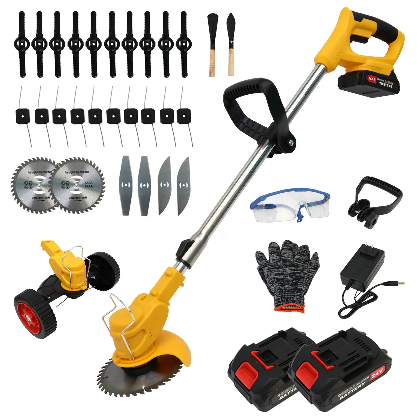 21V 3 In 1 Cordless Grass Trimmer With 2x2.0Ah Batteries