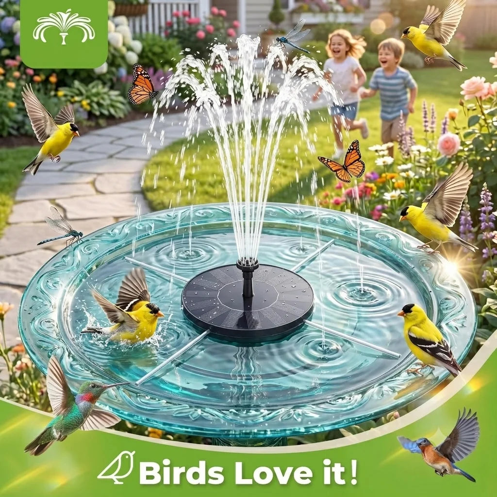 Solar Fountain 4 Crash Bars 6 Nozzles Floating Water Feature