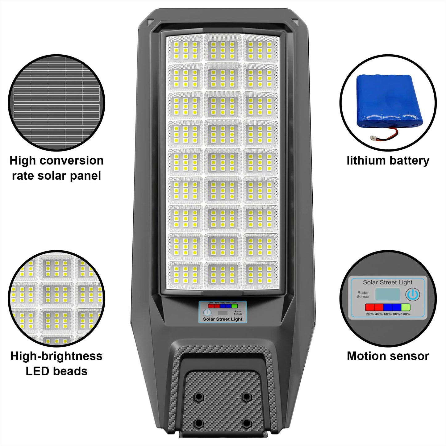 Outdoor Solar Security Light With Motion Sensor And Remote Control