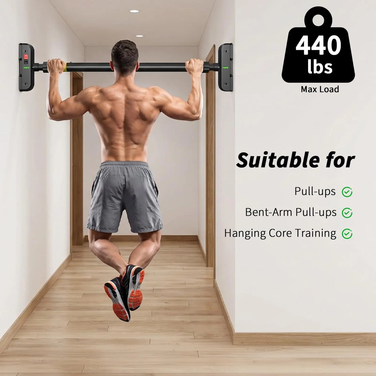 Heavy Duty Adjustable Doorway Chin Up Bar For Strength Training