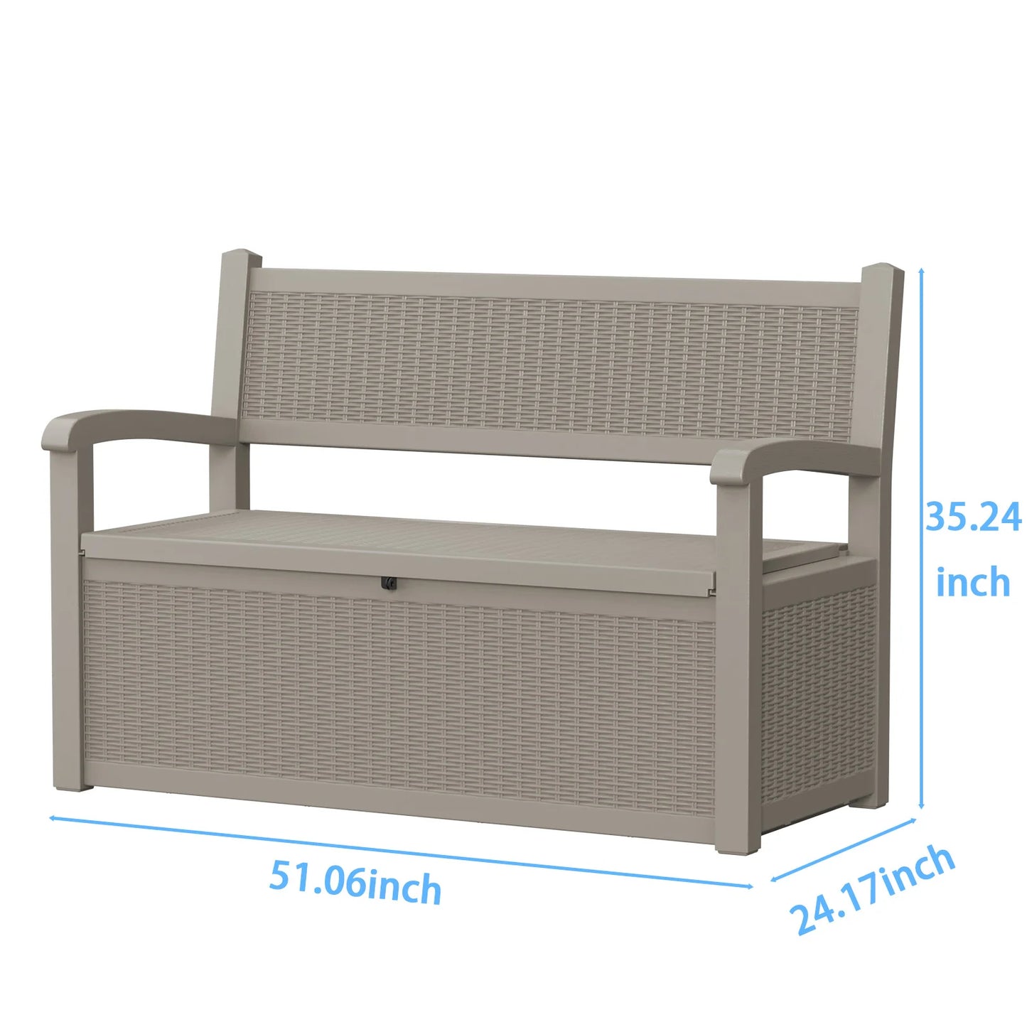Weatherproof Outdoor Storage Bench With Rattan Look And Storage Box