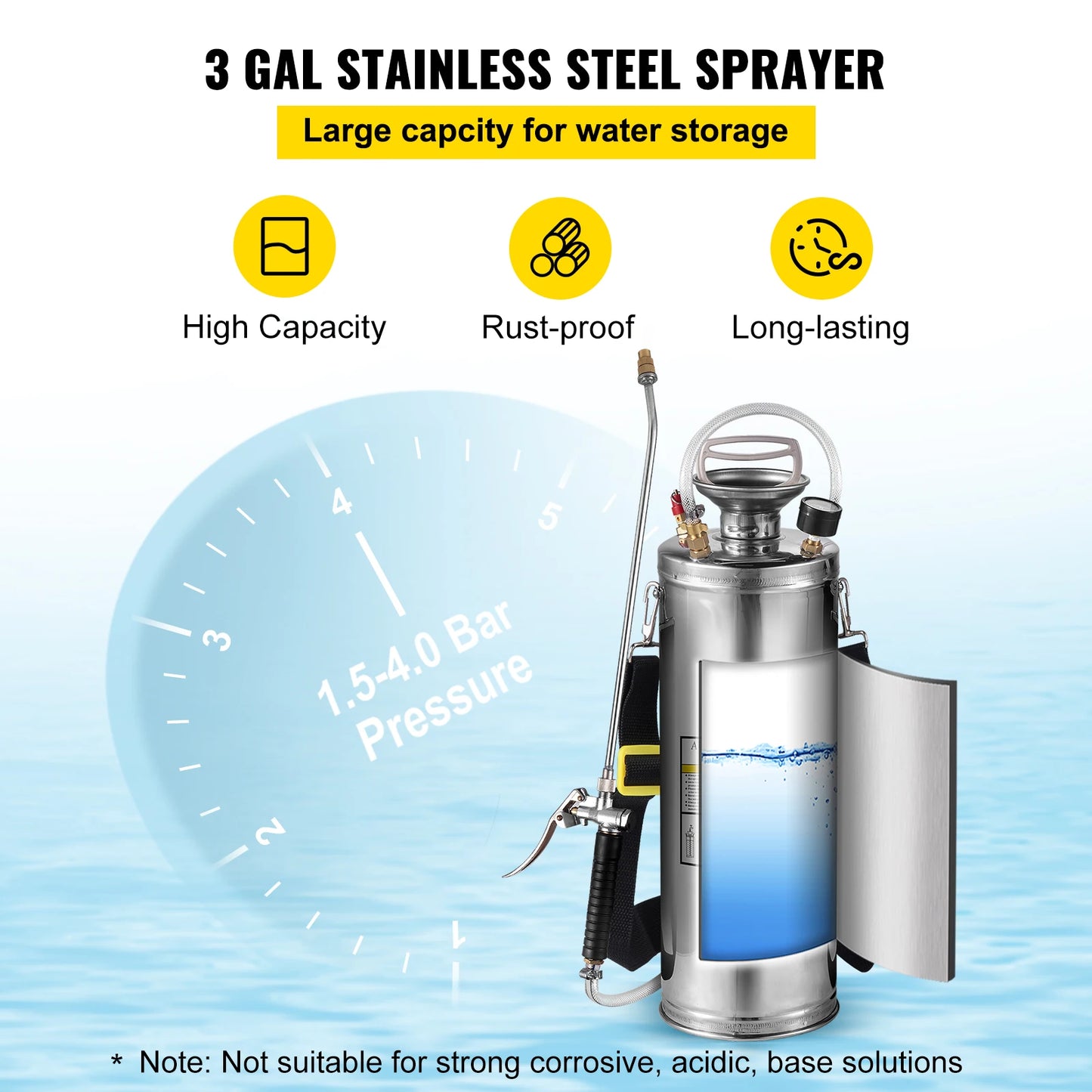 Handheld Stainless Steel Garden Watering Sprayer With Pump And Hose