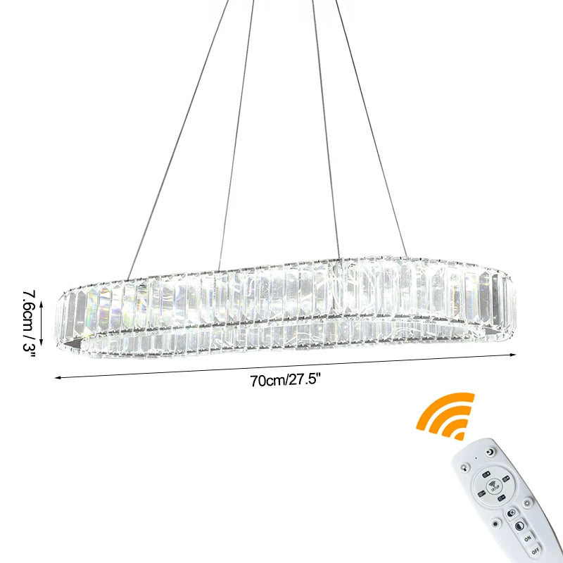 GreeLustr Modern Crystal Rings LED Chandelier With Remote Control