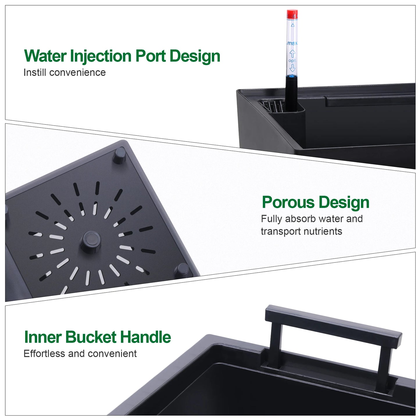 Two Pack Outdoor Planter Pots With Drainage Holes Auto Watering