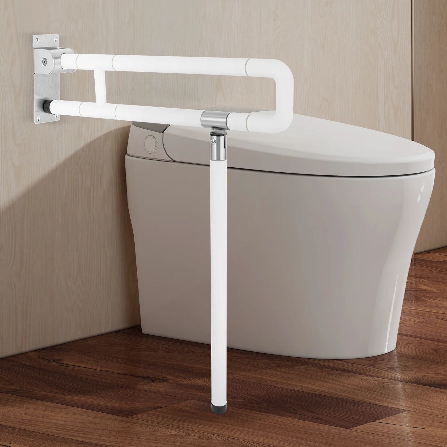 Durable Metal Toilet Grab Bar With Foldable Design For Safety