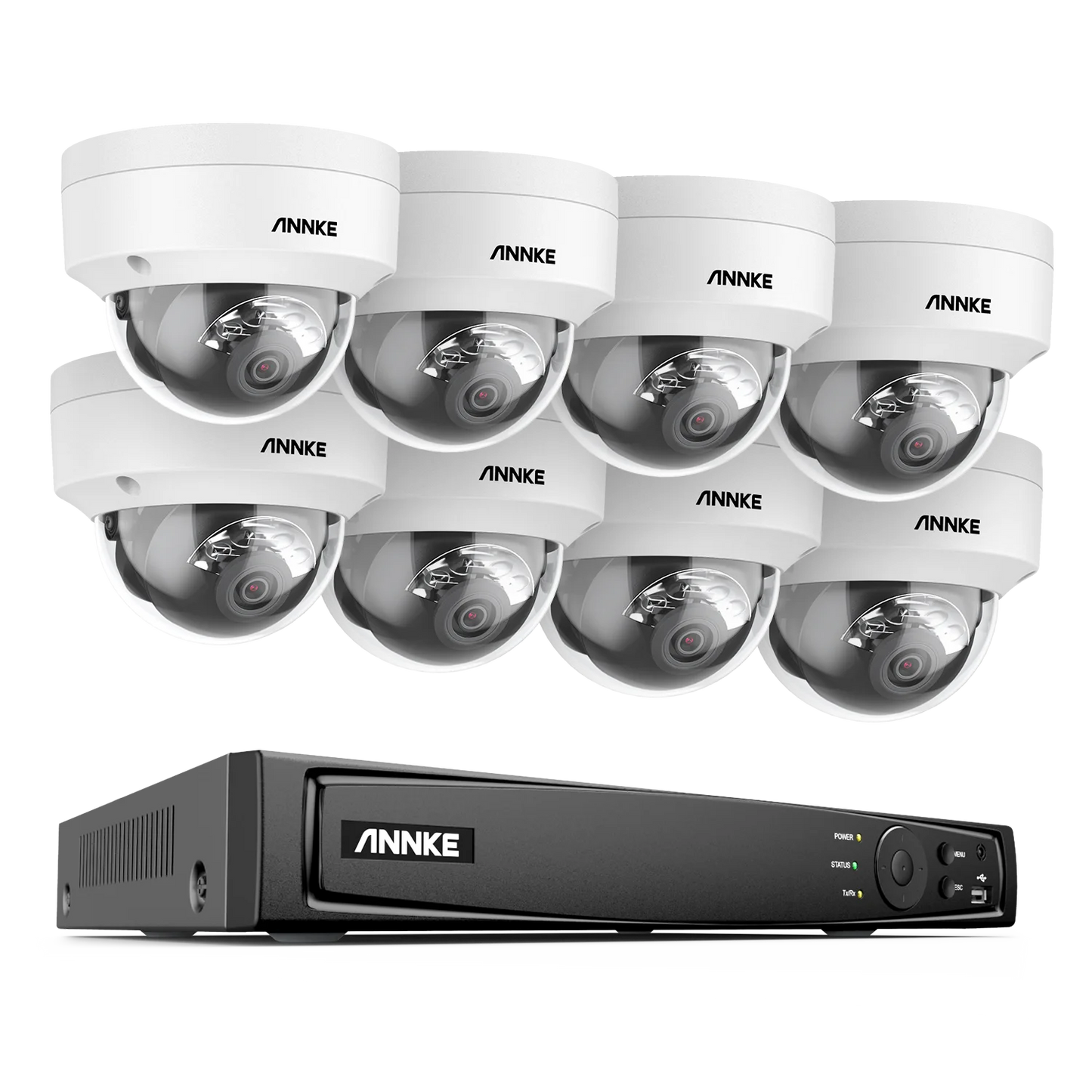 ANNKE 8-Channel 4K POE NVR Security System 4 IP Cameras