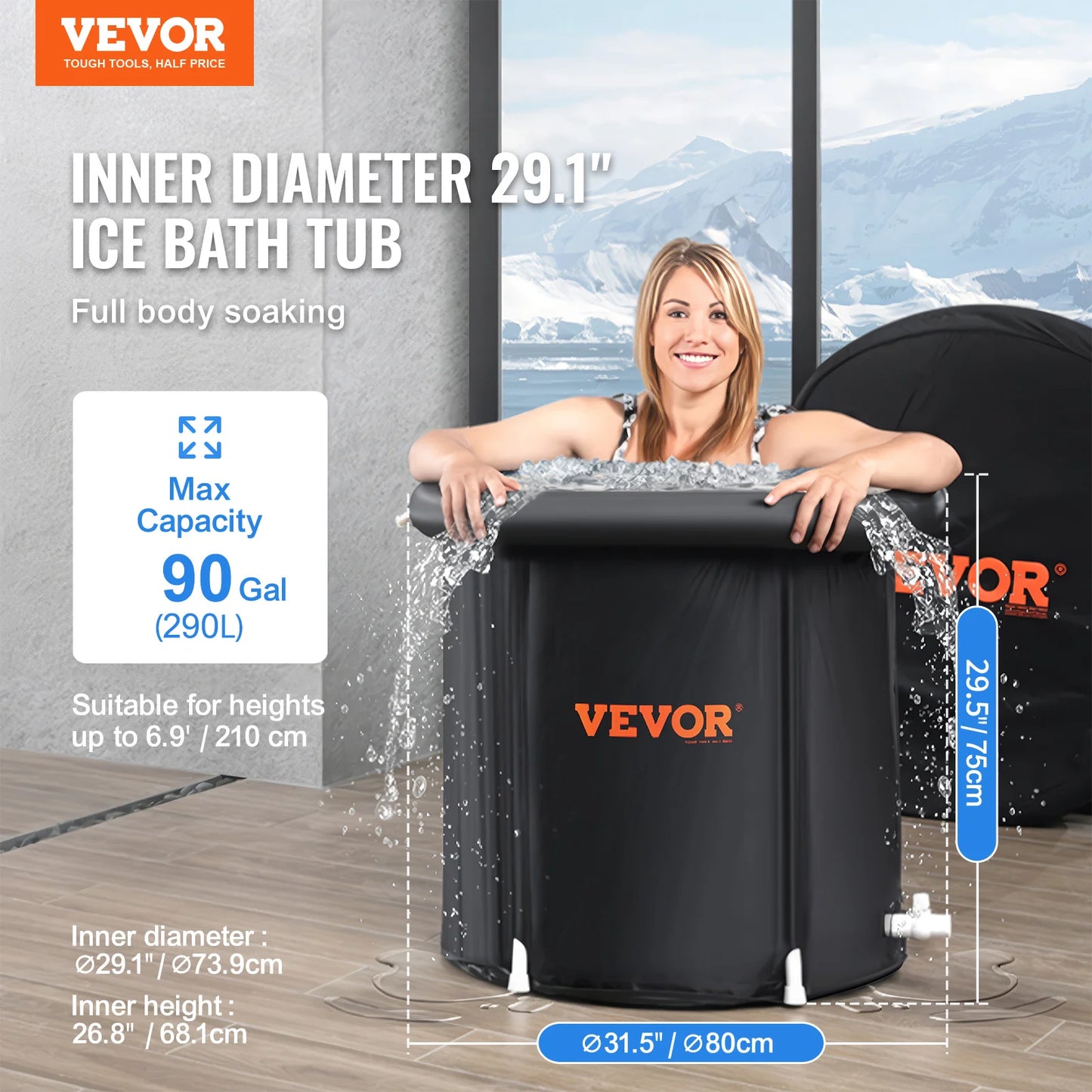 Portable Foldable Ice Bath Tub For Cold Water Therapy