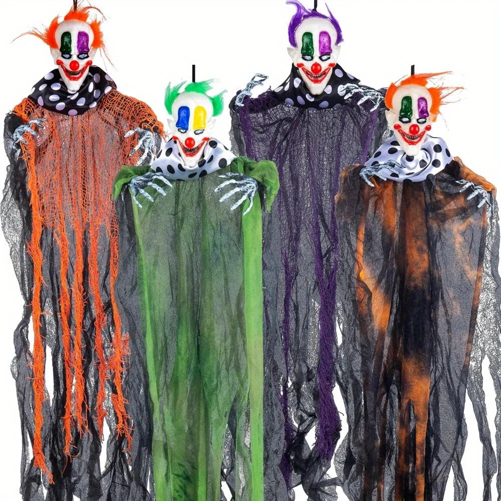 Joyfy Hanging Clowns Set For Outdoor Halloween Yard Decor
