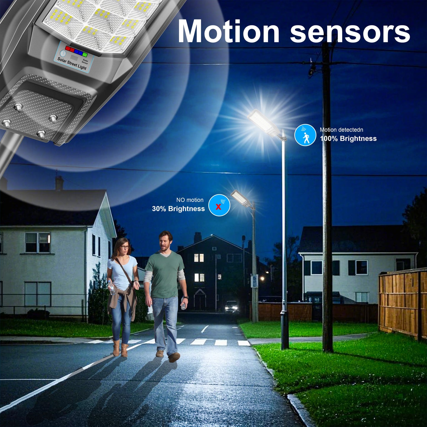 Outdoor Solar Security Light With Motion Sensor And Remote Control