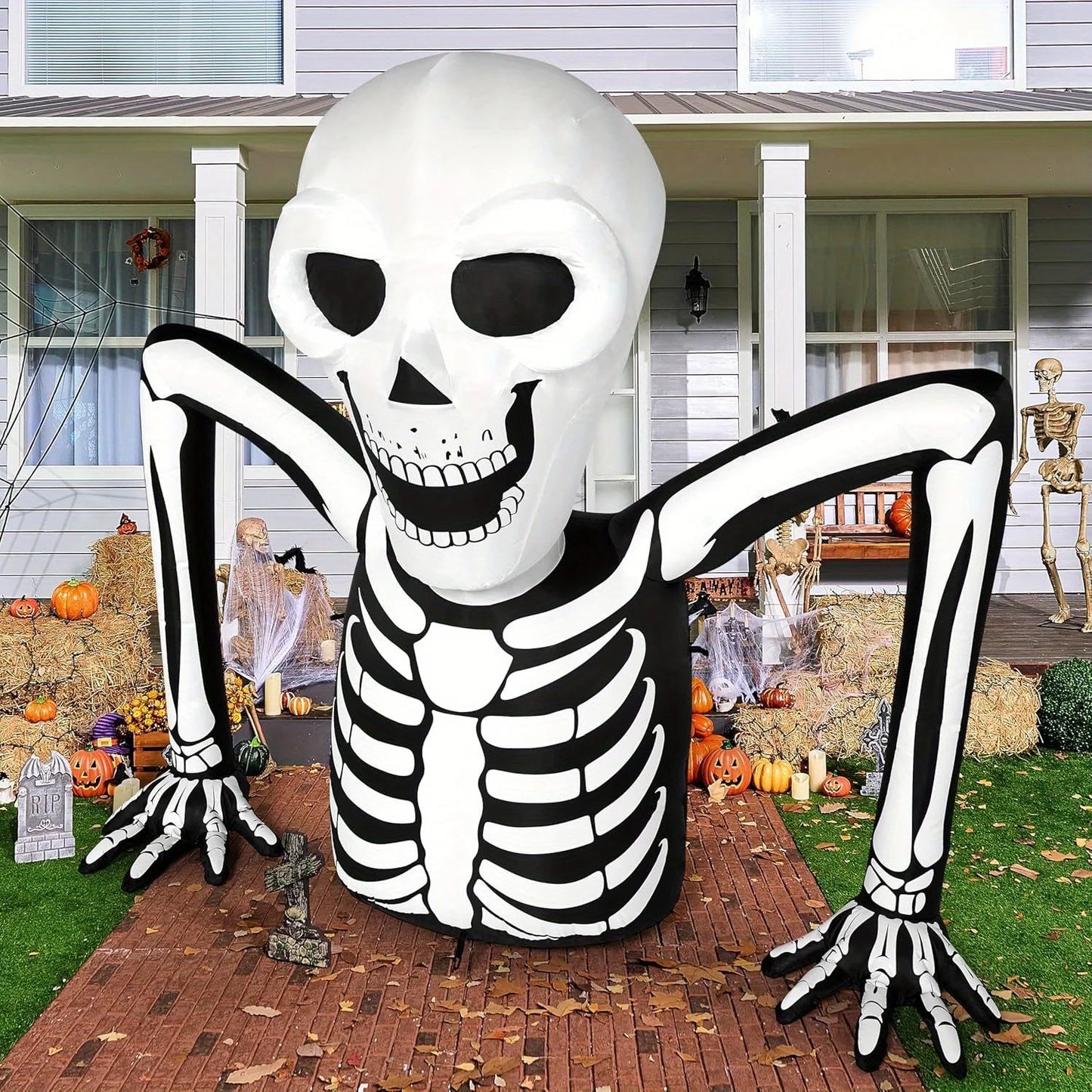 Joyfy Led Inflatable Skeleton Halloween Outdoor Yard Decoration