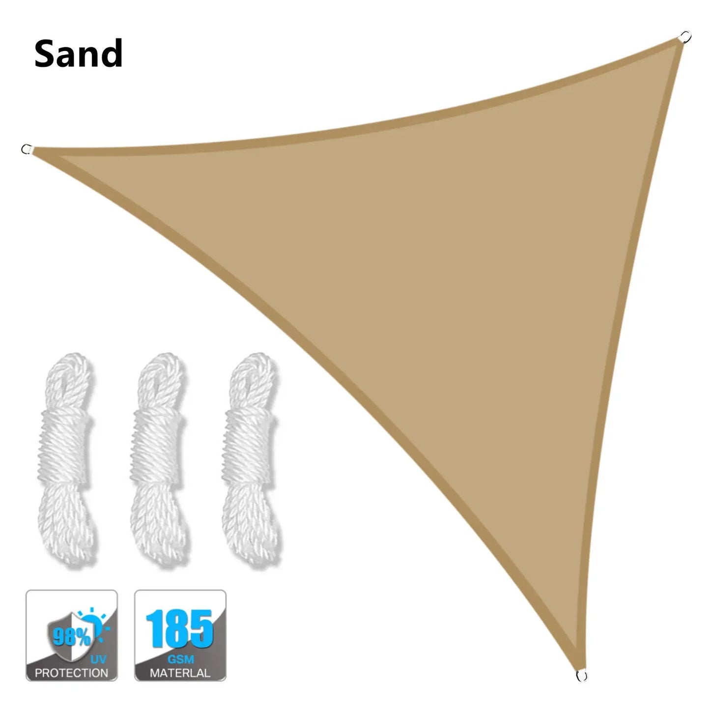 Waterproof Sun Shelter Triangle Shade Sail Canopy for Outdoor Patio