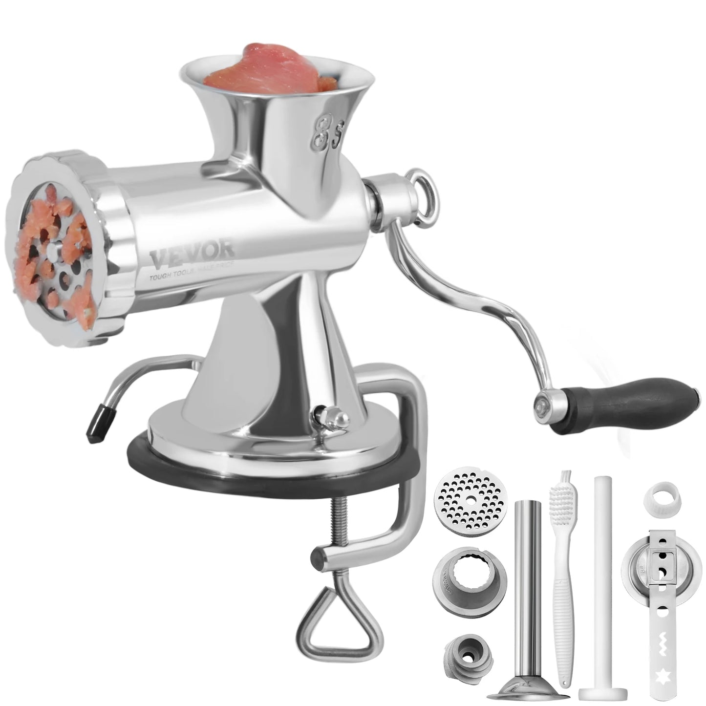 SucceBuy Manual Stainless Steel Meat Grinder With Suction Mount
