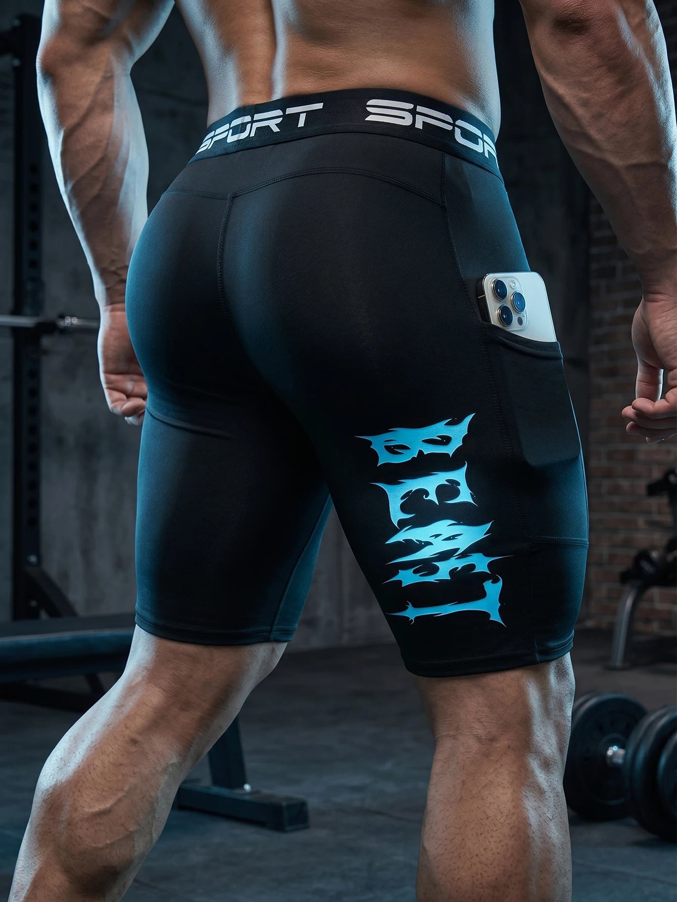 6-Pack Men's Sports Compression Shorts With Phone Pocket