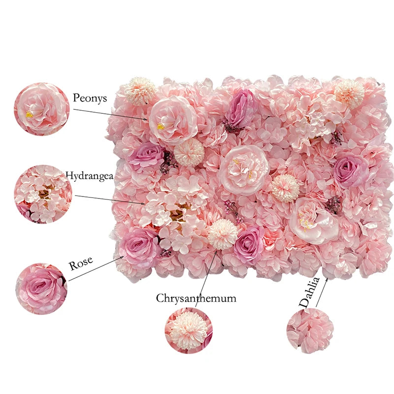 Meihon Artificial Rose Flower Wall Panel Wedding Decor