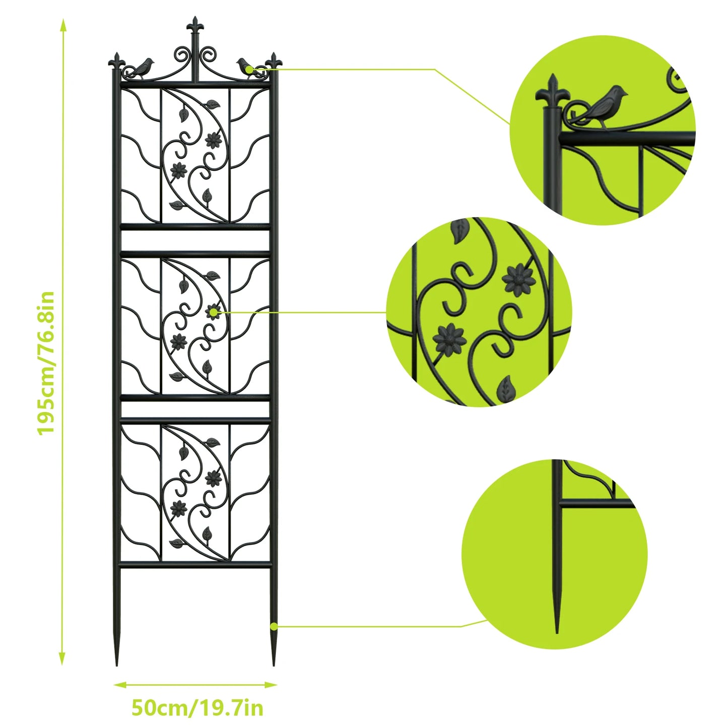 Garden Trellis Decorative Outdoor Metal Fence Lattice Panel