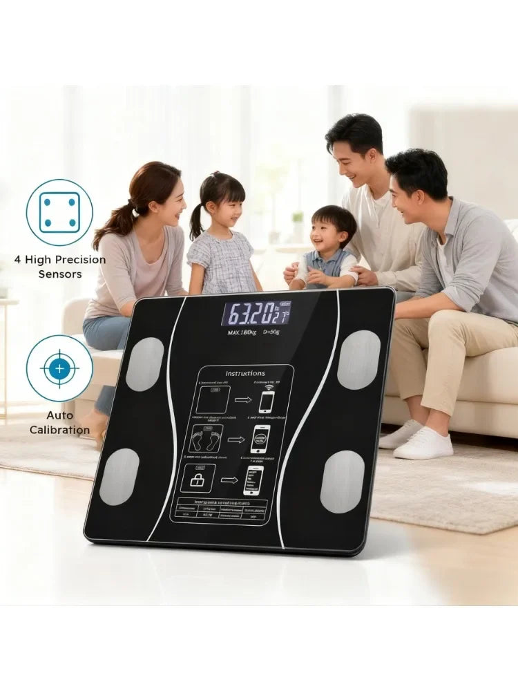 Smart USB Body Fat Scale Weight Monitor With Glass Platform
