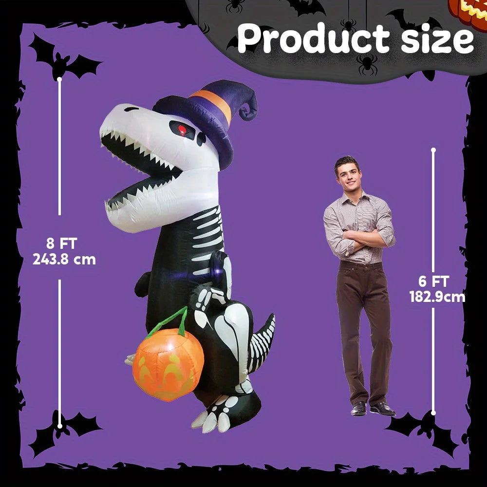 Joyfy Halloween Skeleton Dinosaur Inflatables Outdoor Yard Decor
