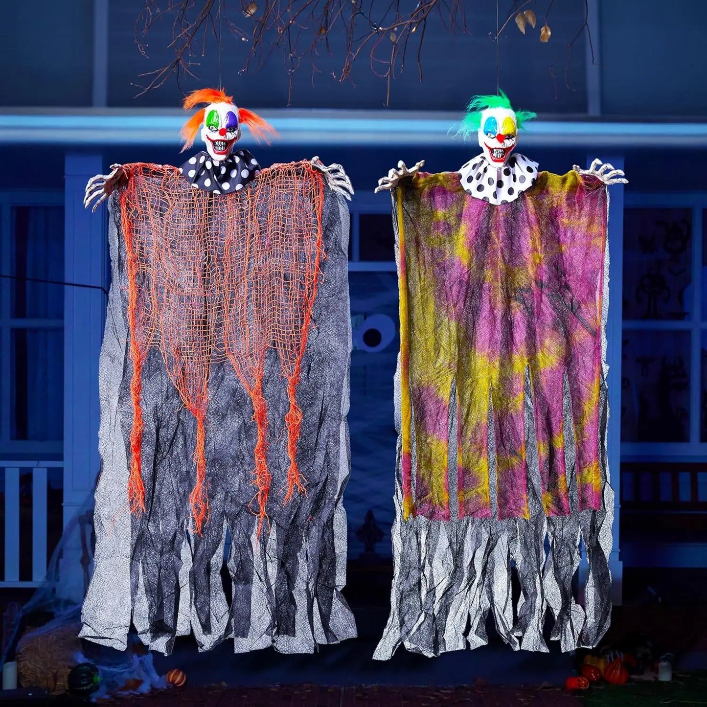 Joyfy Hanging Clowns Set For Outdoor Halloween Yard Decor