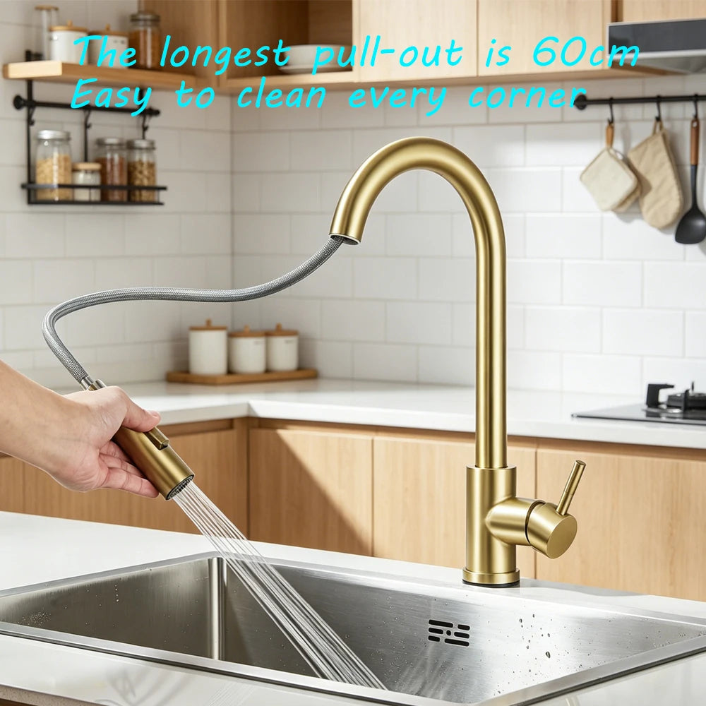 Fmhjfisd Pull Out Touch Control Kitchen Sink Faucet 360 Swivel